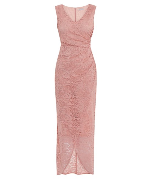 Gina Bacconi Womens Leven Stretch Lace Maxi Dress - Pink - Size 22 UK