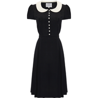 "Dorothy" Dress in Black with Contrast Collar