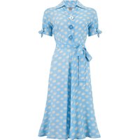"Iris" Tea Dress in Blue Moonshine Print