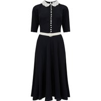 "Lace Collar " Dress in Black with Contrast Lace Collar