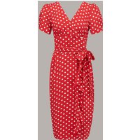 "Lilian" Dress in Red with Polka Dot Spot