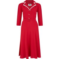 Long sleeve Lisa - Mae Dress in red with contrast under collar