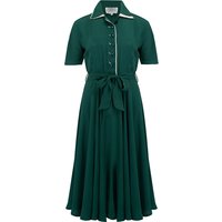 "Mae" Tea Dress in Green with Cream Contrasts