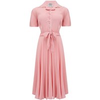 "Mae" Tea Dress in Pink Blossom with Cream Contrasts