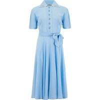 "Mae" Tea Dress in Powder Blue with Cream Contrasts