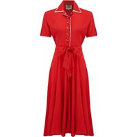"Mae" Tea Dress in Red with Cream Contrasts