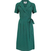 Peggy Wrap Dress In Green Ditzy Dot
