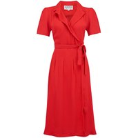 "Peggy" Wrap Dress in Solid Red