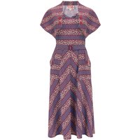 The "Ayda" 2pc Dress & Detachable Shrug Bolero Set In Dotty Deco