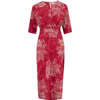 The “Evelyn" Wiggle Dress in Ruby Palm Print
