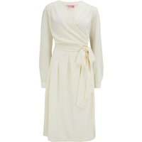 The "Evie" Long Sleeve Wrap Dress in Antique White