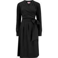 The "Evie" Long Sleeve Wrap Dress in Black