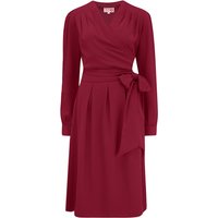 The "Evie" Long Sleeve Wrap Dress in Wine