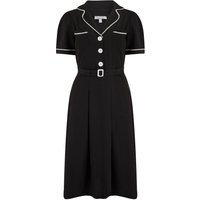 The "Kitty" Shirtwaister Dress in Black with Contrast Ric-Rac