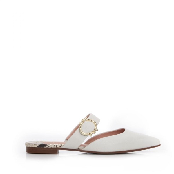 Moda In Pelle Florally Off White Leather 37 Size: EU 37 / UK 4
