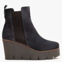 ALPE Alpaca Navy Suede Wedge Ankle Boots Size: 36