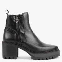 ALPE Galette Black Leather Ankle Boots Colour: Black Leather