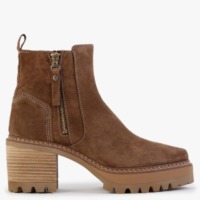 ALPE Galette Tan Suede Ankle Boots Colour: Beige Suede