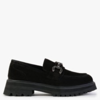 ALPE Julienne Black Suede Chunky Loafers Colour: Black Suede