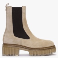 ALPE Russet Beige Suede Tall Chelsea Boots Colour: Beige Suede