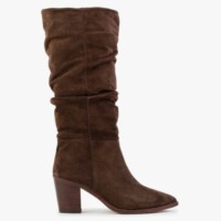 ALPE Strudel Brown Suede Ruched Knee Boots Size: 36