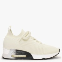 ASH Larsen Gardenia Ribbed Knit Trainers Colour: Beige Fabric