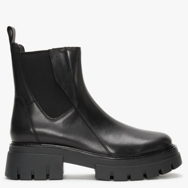 ASH Links Black Leather Chunky Chelsea Boots Colour: Black Leather
