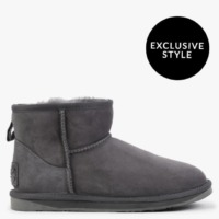 AUSTRALIA LUXE Heritage Xtra Short Gray Twinface Sheepskin Boots Size: