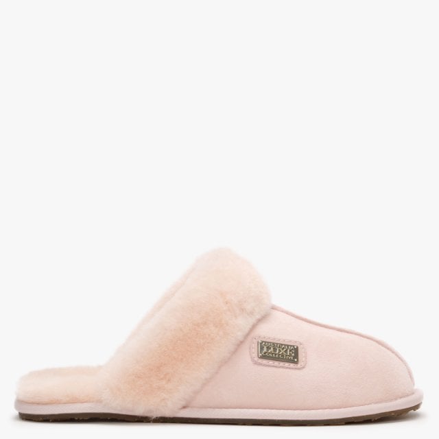 AUSTRALIA LUXE Pink Double-Face Sheepskin Closed Mule Slippers Size: X