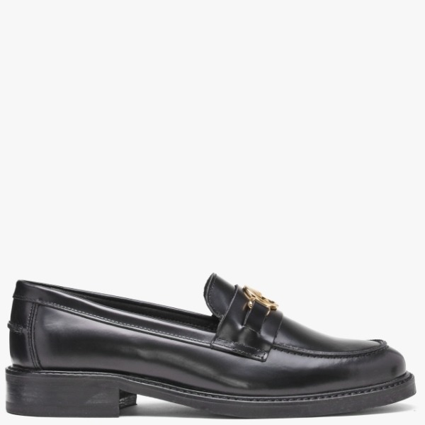 BARBOUR Barbury Black Leather Loafers Size: 8