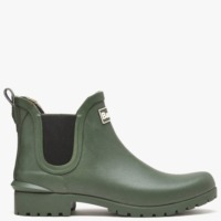 BARBOUR Wilton Olive Rubber Welly Boots Size: 8