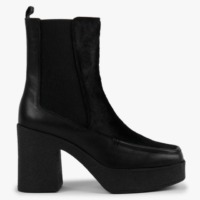 CASTANER Emmet Black Leather Calf Hair Crepe Sole Ankle Boots Colour: