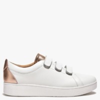 FITFLOP Rally Metallic-Back Urban White Rose Gold Leather Strap Traine