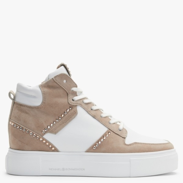 KENNEL & SCHMENGER Champ Mohair Bianco Leather & Suede High Top Traine