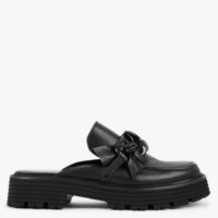 KENNEL & SCHMENGER Power Black Leather Backless Loafers Colour: Black