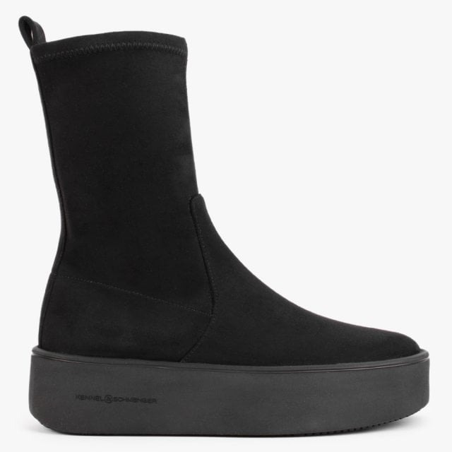 KENNEL & SCHMENGER Show Black Suedette Ankle Boots Colour: Black Fabri