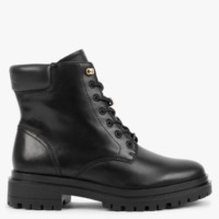 LAUREN RALPH LAUREN Carlee Black Leather Ankle Boots Colour: Black Lea