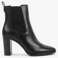 LAUREN RALPH LAUREN Mylah Black Leather Ankle Boots Colour: Black Leat