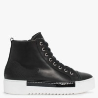 MARTE Angels Black Leather Black Wing High Top Trainers Colour: Black