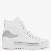 MARTE Angels White Leather Silver Wing High Top Trainers Size: 41
