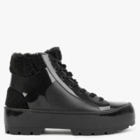 MELISSA Fluffy Black High Top Trainers Colour: Black Patent