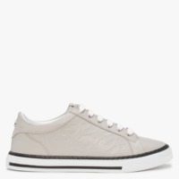MODA IN PELLE Arelie Light Grey Leather Embossed Leopard Print Trainer