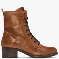 MODA IN PELLE Bezzie Tan Leather Block Heel Ankle Boots Size: 41