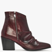 MODA IN PELLE Coralie Burgundy Leather Western Ankle Boots Size: 41