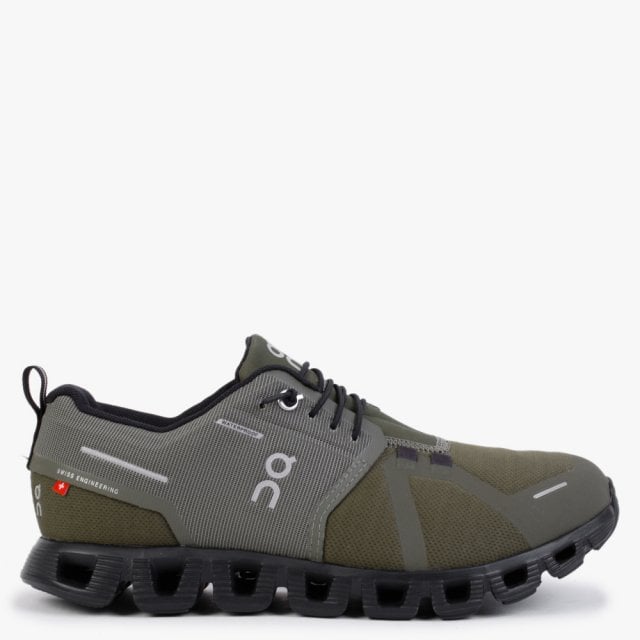 ON RUNNING Cloud 5 Waterproof Olive Black Trainers Size: 8