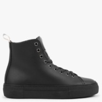 PRATIVERDI Black Leather Lace Up Ankle Boots Size: 35