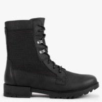 SOREL Emelie II Lace Black Leather Tall Ankle Boots Colour: Black Leat