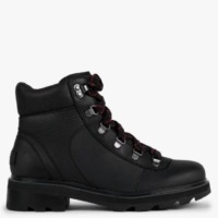 SOREL Lennox Black Leather Hiker STKD Waterproof Boots Size: 8