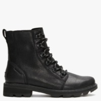 SOREL Lennox Lace Black Leather Ankle Boots Colour: Black Leather