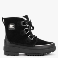 SOREL Torino II Parc Shearling Black Leather Waterproof Boots Size: 4